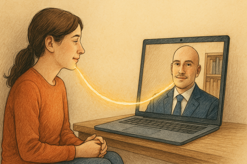 Psicologo online – Daniele Costagliola durante una consulenza a distanza